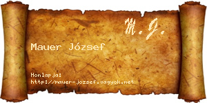Mauer József névjegykártya
